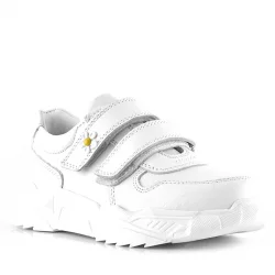 Rakerplus Hakiki Deri Beyaz Papatya Detaylı Kız Çocuk Günlük Ayakkabı