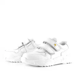 Rakerplus Hakiki Deri Beyaz Papatya Detaylı Kız Çocuk Günlük Ayakkabı