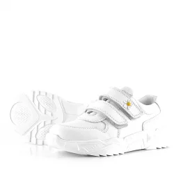 Rakerplus Hakiki Deri Beyaz Papatya Detaylı Kız Çocuk Günlük Ayakkabı