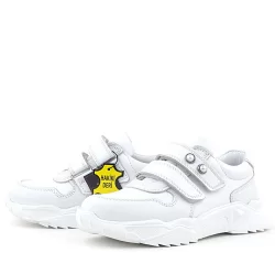 Rakerplus Hakiki Deri Beyaz Taşlı Kız Çocuk Sneakers Ayakkabı