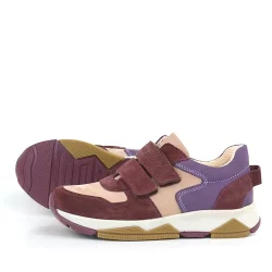 Rakerplus Hakiki Deri Bordo Pembe Kız Çocuk Cırtlı Sneakers Spor Ayakkabı