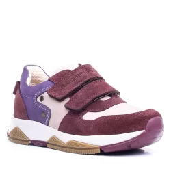 Rakerplus Hakiki Deri Bordo Pembe Metal Detaylı Kız Çocuk Sneakers Ayakkabı