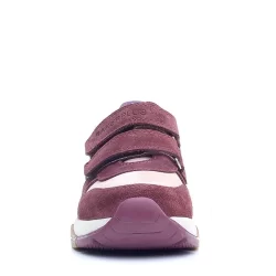 Rakerplus Hakiki Deri Bordo Pembe Metal Detaylı Kız Çocuk Sneakers Ayakkabı