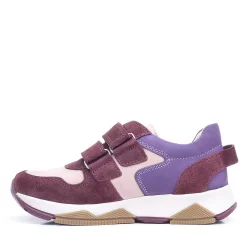 Rakerplus Hakiki Deri Bordo Pembe Metal Detaylı Kız Çocuk Sneakers Ayakkabı