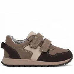 Rakerplus Hakiki Deri Cırt Cırtlı Kahve Vizon Çocuk Sneakers Spor Ayakkabı