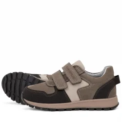 Rakerplus Hakiki Deri Cırt Cırtlı Kahve Vizon Çocuk Sneakers Spor Ayakkabı