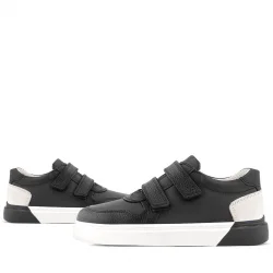 Rakerplus Hakiki Deri Cırt Cırtlı Siyah Erkek Çocuk Spor Ayakkabı