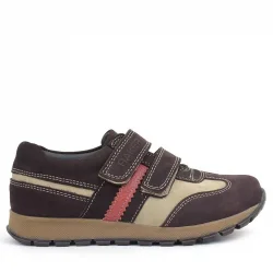 Rakerplus Hakiki Deri Cırtlı Kahve Kum Çocuk Spor Okul Ayakkabı