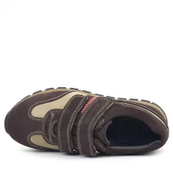 Rakerplus Hakiki Deri Cırtlı Kahve Kum Çocuk Spor Okul Ayakkabı