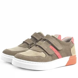 Rakerplus Hakiki Deri Cırtlı Kum Rengi Erkek Çocuk Spor Ayakkabı