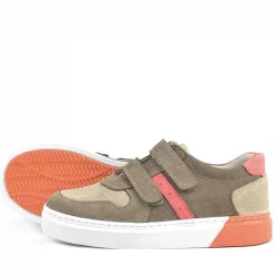 Rakerplus Hakiki Deri Cırtlı Kum Rengi Erkek Çocuk Spor Ayakkabı