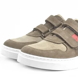 Rakerplus Hakiki Deri Cırtlı Kum Rengi Erkek Çocuk Spor Ayakkabı