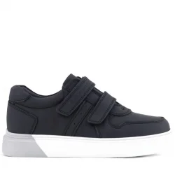 Rakerplus Hakiki Deri Cırtlı Siyah Beyaz Tabanlı Erkek Çocuk Spor Ayakkabı