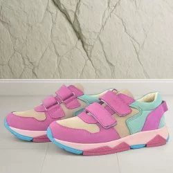 Rakerplus Hakiki Deri Fuşya Pembe Çocuk Sneakers Spor Ayakkabı
