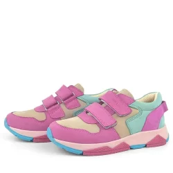 Rakerplus Hakiki Deri Fuşya Pembe Çocuk Sneakers Spor Ayakkabı