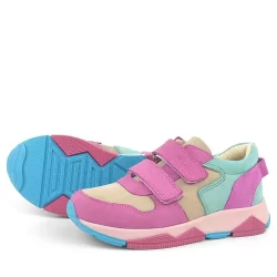 Rakerplus Hakiki Deri Fuşya Pembe Çocuk Sneakers Spor Ayakkabı