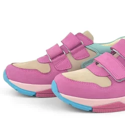 Rakerplus Hakiki Deri Fuşya Pembe Çocuk Sneakers Spor Ayakkabı