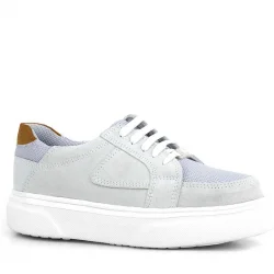 Rakerplus Hakiki Deri Gri Bağcıklı Çocuk Günlük Okul Ayakkabı