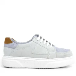 Rakerplus Hakiki Deri Gri Bağcıklı Çocuk Günlük Okul Ayakkabı