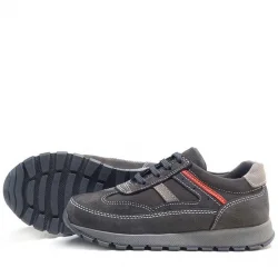 Rakerplus Hakiki Deri Gri Bağcıklı Erkek Çocuk Spor Ayakkabı