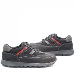 Rakerplus Hakiki Deri Gri Bağcıklı Erkek Çocuk Spor Ayakkabı