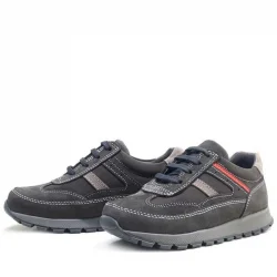 Rakerplus Hakiki Deri Gri Bağcıklı Erkek Çocuk Spor Okul Ayakkabı