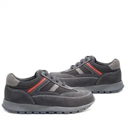 Rakerplus Hakiki Deri Gri Bağcıklı Erkek Çocuk Spor Okul Ayakkabı