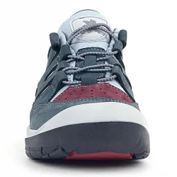 Rakerplus Hakiki Deri Gri Bordo Lastik Bağcıklı Çocuk Outdoor Ayakkabı
