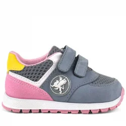 Rakerplus Hakiki Deri Gri Cırtlı Kız Bebek Spor Ayakkabı