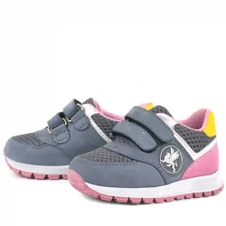 Rakerplus Hakiki Deri Gri Cırtlı Kız Bebek Spor Ayakkabı