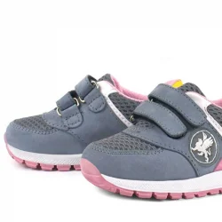 Rakerplus Hakiki Deri Gri Cırtlı Kız Bebek Spor Ayakkabı