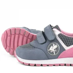 Rakerplus Hakiki Deri Gri Cırtlı Kız Bebek Spor Ayakkabı