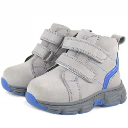 Rakerplus Hakiki Deri Gri Cırtlı Spor Erkek Bebek Bot