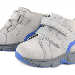 Rakerplus Hakiki Deri Gri Cırtlı Spor Erkek Bebek Bot