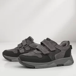 Rakerplus Hakiki Deri Gri Çocuk Sneakers Spor Ayakkabı