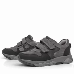 Rakerplus Hakiki Deri Gri Çocuk Sneakers Spor Ayakkabı