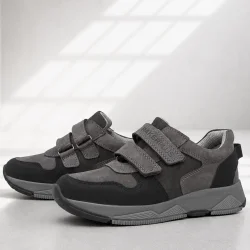 Rakerplus Hakiki Deri Gri Çocuk Sneakers Spor Ayakkabı