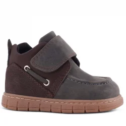 Rakerplus Hakiki Deri Gri Kahverengi Cırt Cırtlı Bebek Bot