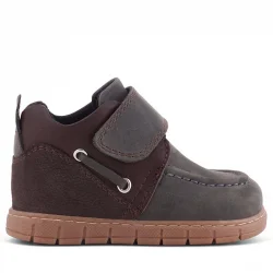 Rakerplus Hakiki Deri Gri Kahverengi Cırt Cırtlı Bebek Bot