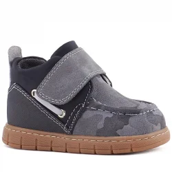 Rakerplus Hakiki Deri Gri Kamuflaj Desenli Cırt Cırtlı Bebek Bot