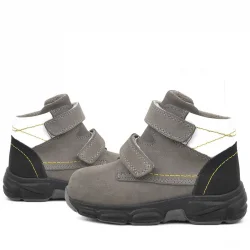 Rakerplus Hakiki Deri Gri Nubuk Bebek Spor Bot Ayakkabı