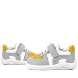 Rakerplus Hakiki Deri Gri Sarı Anatomik Bebek Spor Ayakkabı