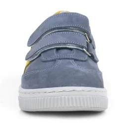 Rakerplus Hakiki Deri Gri Sarı Cırtlı Çocuk Spor Ayakkabı