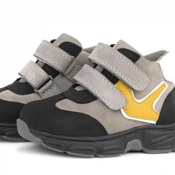 Rakerplus Hakiki Deri Gri Siyah Bebek Spor Bot Ayakkabı