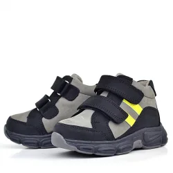 Rakerplus Hakiki Deri Gri Siyah Bebek Spor Bot Ayakkabı