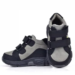 Rakerplus Hakiki Deri Gri Siyah Bebek Spor Bot Ayakkabı