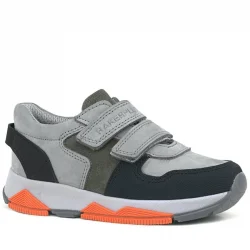 Rakerplus Hakiki Deri Gri Siyah Çocuk Sneakers Spor Ayakkabı