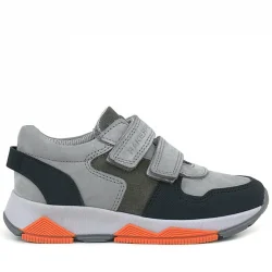 Rakerplus Hakiki Deri Gri Siyah Çocuk Sneakers Spor Ayakkabı