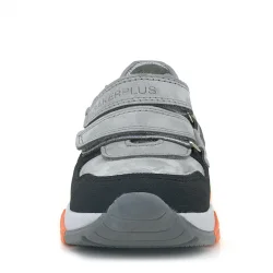 Rakerplus Hakiki Deri Gri Siyah Çocuk Sneakers Spor Ayakkabı