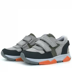 Rakerplus Hakiki Deri Gri Siyah Çocuk Sneakers Spor Ayakkabı